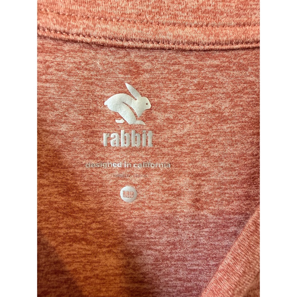 Rabbit EZ Tee Womens Medium Running Shirt Heathered Pink Short Sleeve Crew Neck - Picture 3 of 8